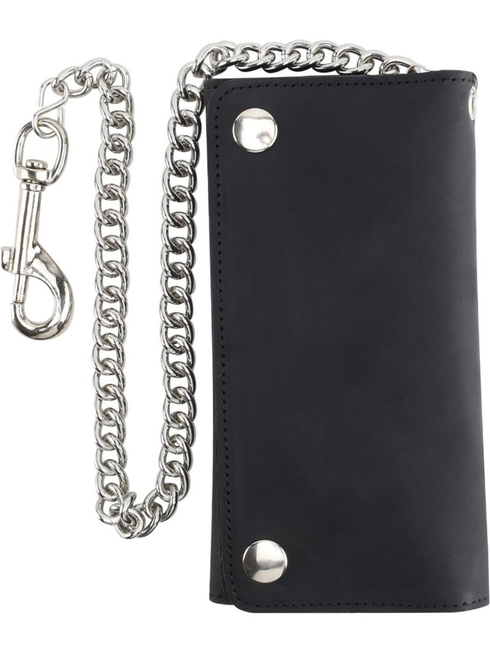 Vintage Leather RFID Blocking Men's Tri-fold Wallet with Chain - USA Made